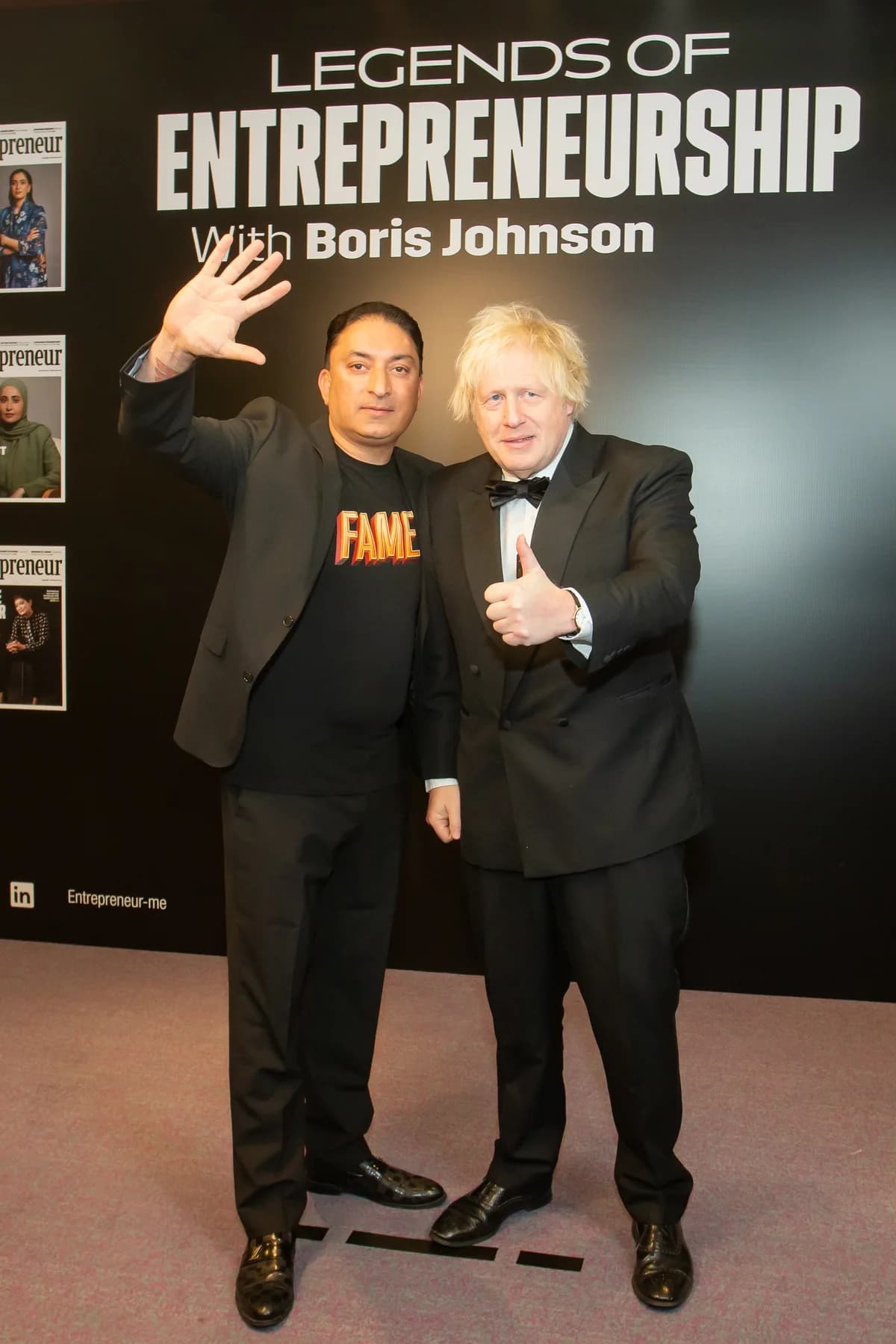 Sheeraz Hasan legends of Entrepreneurship, with Boris Johnson