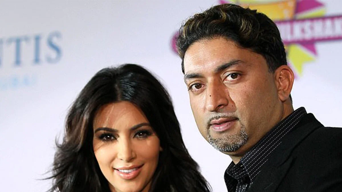 Kim Kardashian and Sheeraz Hasan at a Dubai press appearance