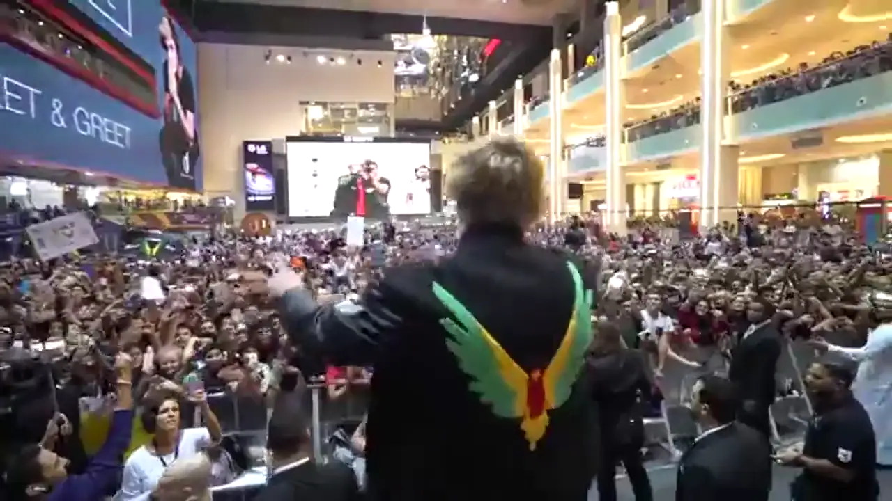 The crowd at Logan Paul's Dubai Mall appearance